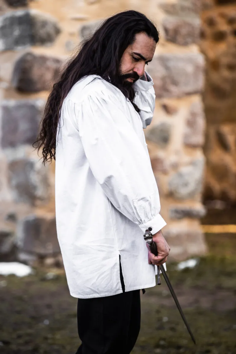 Fashion Leonardo Carbone Mittelalter Hemd "Ulrich" Weiß