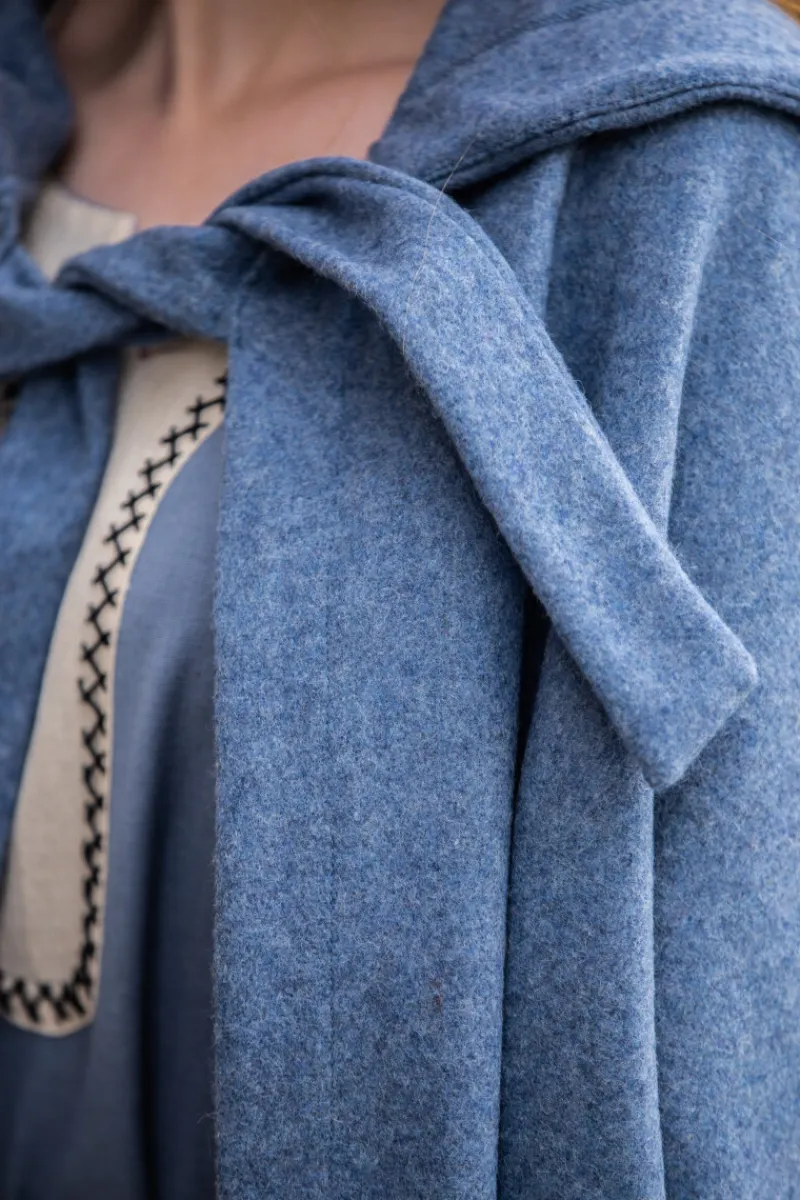 Cheap Leonardo Carbone Mittelalter Kapuzenumhang "Mila" Taubenblau