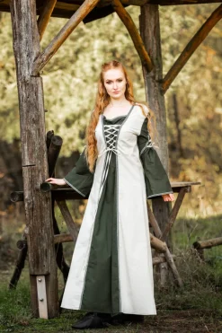 Best Leonardo Carbone Mittelalter Kleid Amalia Natur/Grün