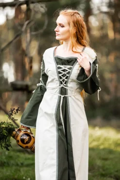 Best Leonardo Carbone Mittelalter Kleid Amalia Natur/Grün