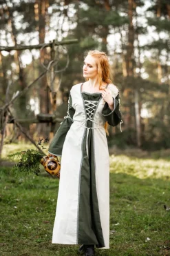 Best Leonardo Carbone Mittelalter Kleid Amalia Natur/Grün