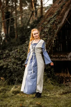 Flash Sale Leonardo Carbone Mittelalter Kleid Amalia Natur/Taubenblau