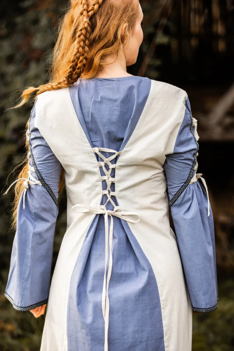 Flash Sale Leonardo Carbone Mittelalter Kleid Amalia Natur/Taubenblau