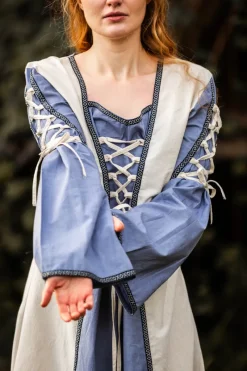Flash Sale Leonardo Carbone Mittelalter Kleid Amalia Natur/Taubenblau