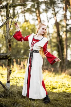 Fashion Leonardo Carbone Mittelalter Kleid Amalia Natur/Rot