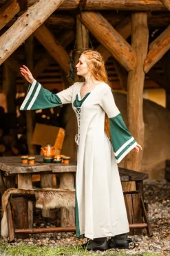 Shop Leonardo Carbone Mittelalter Kleid Dorothea Natur/Grün