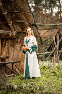 Shop Leonardo Carbone Mittelalter Kleid Dorothea Natur/Grün