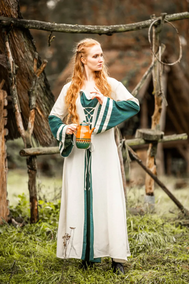 Shop Leonardo Carbone Mittelalter Kleid Dorothea Natur/Grün