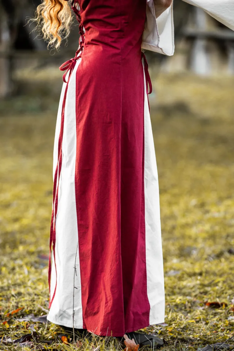 New Leonardo Carbone Mittelalter Kleid "Genefe" Rot/Natur