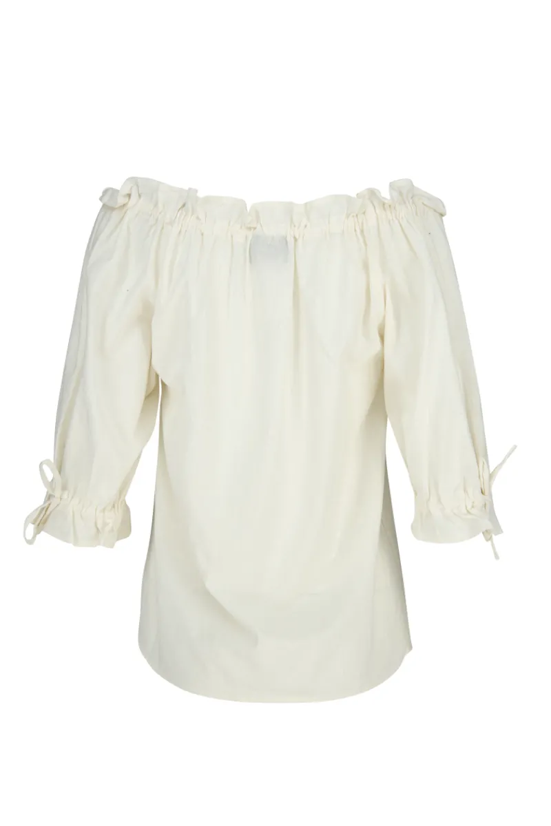 Sale Leonardo Carbone Mittelalter Kurzarmbluse "Vera" Natur