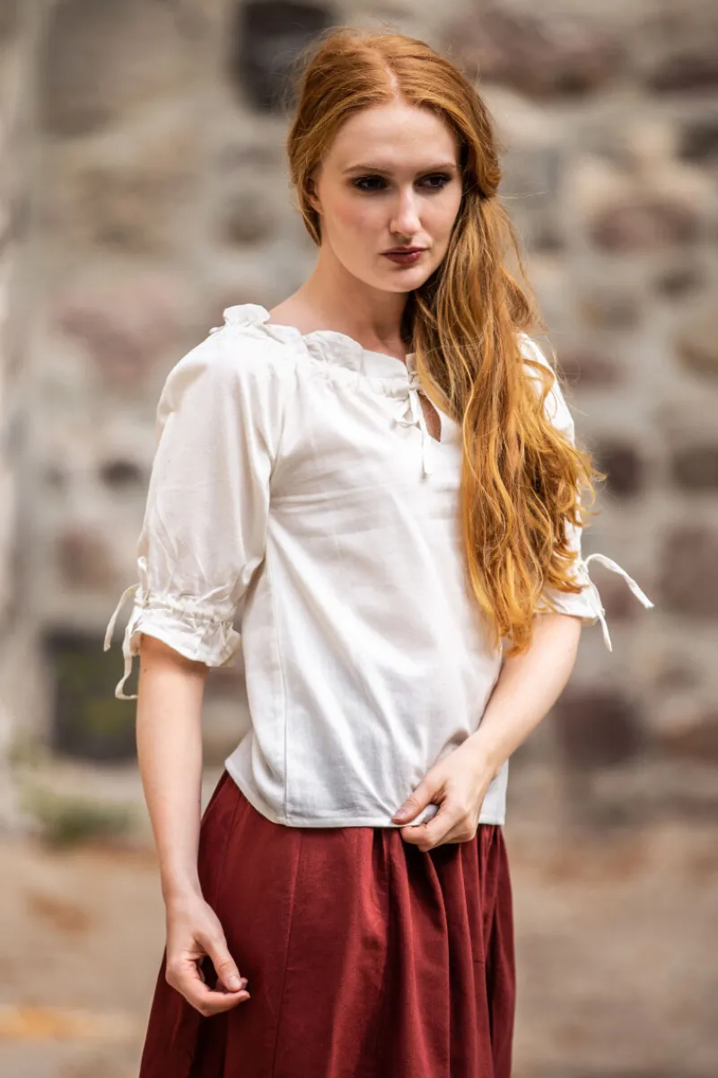 Sale Leonardo Carbone Mittelalter Kurzarmbluse "Vera" Natur