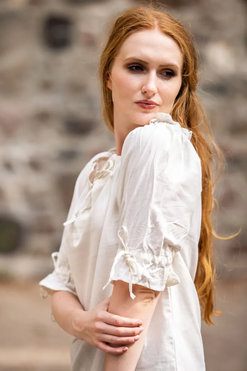 Sale Leonardo Carbone Mittelalter Kurzarmbluse "Vera" Natur