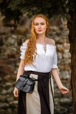 Discount Leonardo Carbone Mittelalter Kurzarmbluse "Otilia" Weiß