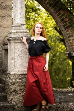 Clearance Leonardo Carbone Mittelalter Kurzarmbluse "Verena" Schwarz