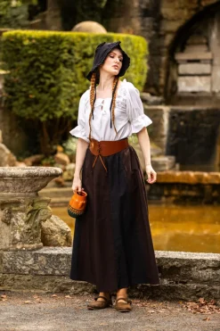 Fashion Leonardo Carbone Mittelalter Kurzarmbluse "Verena" Weiß