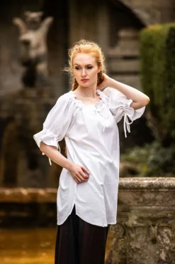 Fashion Leonardo Carbone Mittelalter Kurzarmbluse 