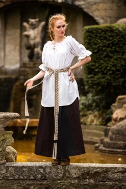 Fashion Leonardo Carbone Mittelalter Kurzarmbluse 