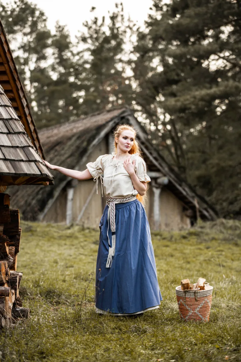 Fashion Leonardo Carbone Mittelalter Rock "Elise" Blau/Natur