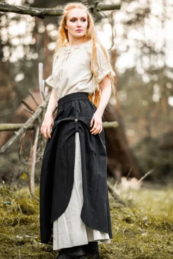 Sale Leonardo Carbone Mittelalter Rock "Elise" Schwarz/Natur