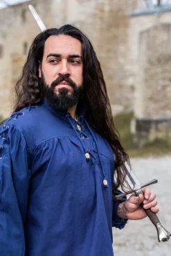 Hot Leonardo Carbone Mittelalter- Schnürhemd mit Ösen 