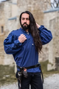 Hot Leonardo Carbone Mittelalter- Schnürhemd mit Ösen 
