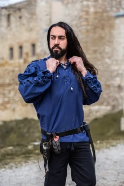 Hot Leonardo Carbone Mittelalter- Schnürhemd mit Ösen 