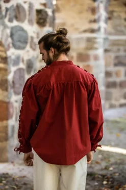 Shop Leonardo Carbone Mittelalter- Schnürhemd mit Ösen 
