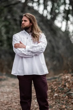 Best Sale Leonardo Carbone Mittelalter- Schnürhemd mit Ösen "Adrian" Weiß