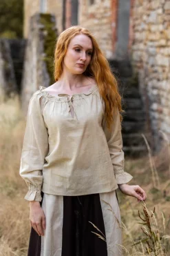 Clearance Leonardo Carbone Mittelalterbluse "Edith" farben Hanf