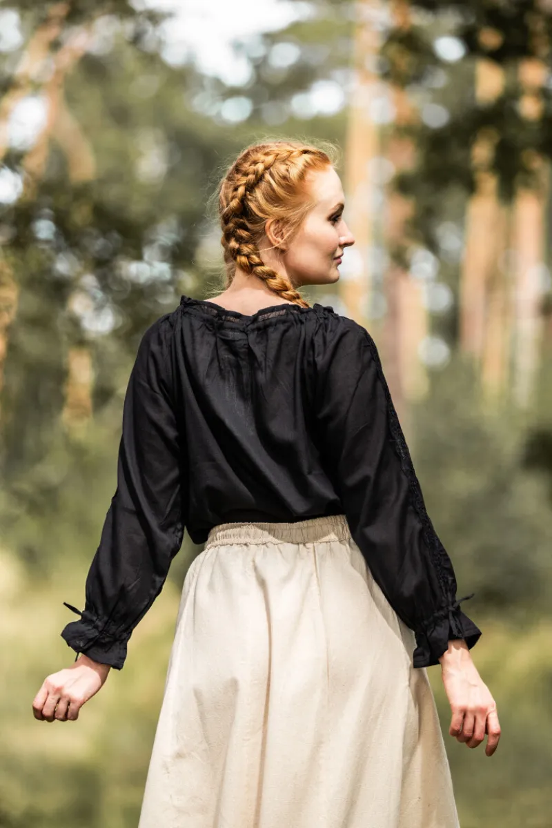 Cheap Leonardo Carbone Mittelalterbluse mit Spitze "Bettina" Schwarz