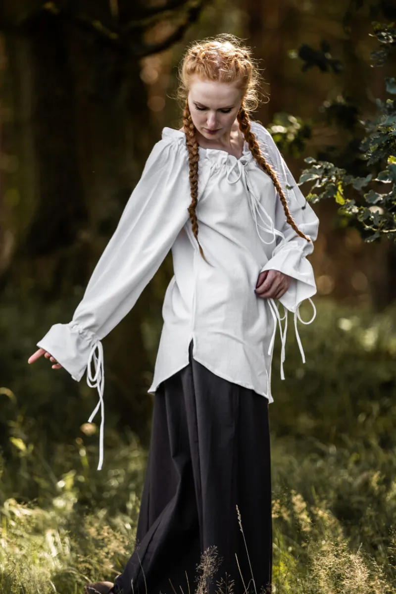 Shop Leonardo Carbone Mittelalterbluse "Morgan" Weiß