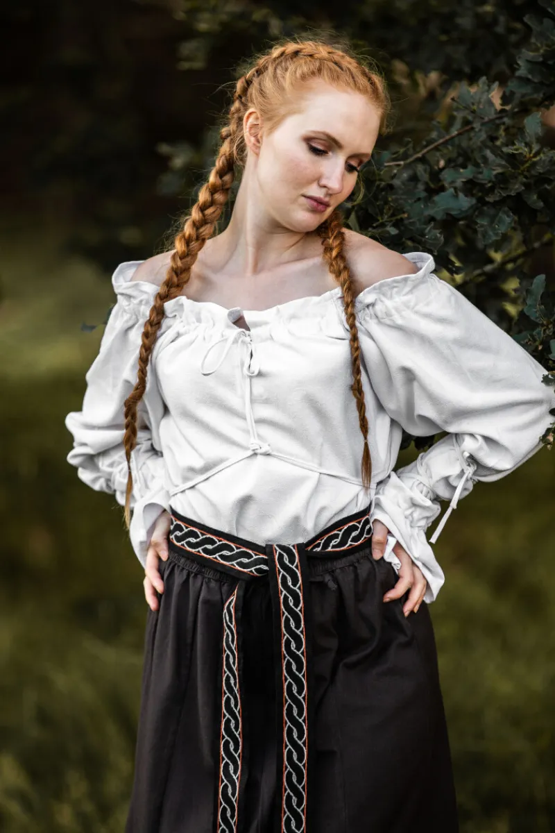 Shop Leonardo Carbone Mittelalterbluse "Morgan" Weiß