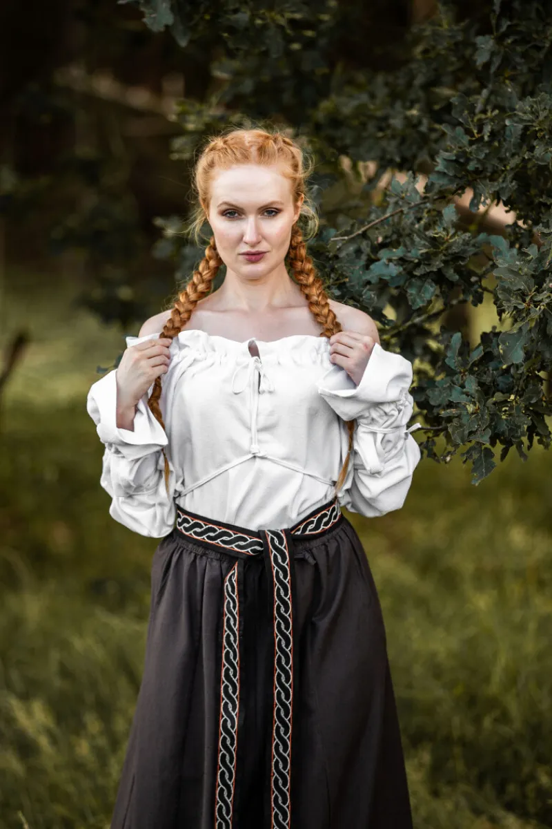 Shop Leonardo Carbone Mittelalterbluse "Morgan" Weiß