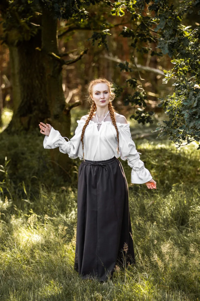 Shop Leonardo Carbone Mittelalterbluse "Morgan" Weiß