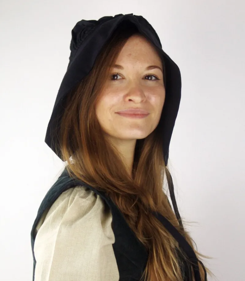 Flash Sale Leonardo Carbone Mittelalter-Bundhaube "Claire" Schwarz