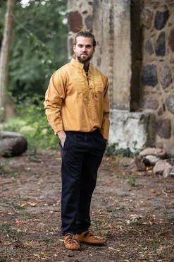 Hot Leonardo Carbone Mittelalterhemd "Ansbert" Honig Braun