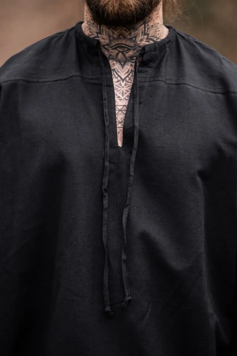 Store Leonardo Carbone Mittelalterhemd "Bartholomeus" Schwarz