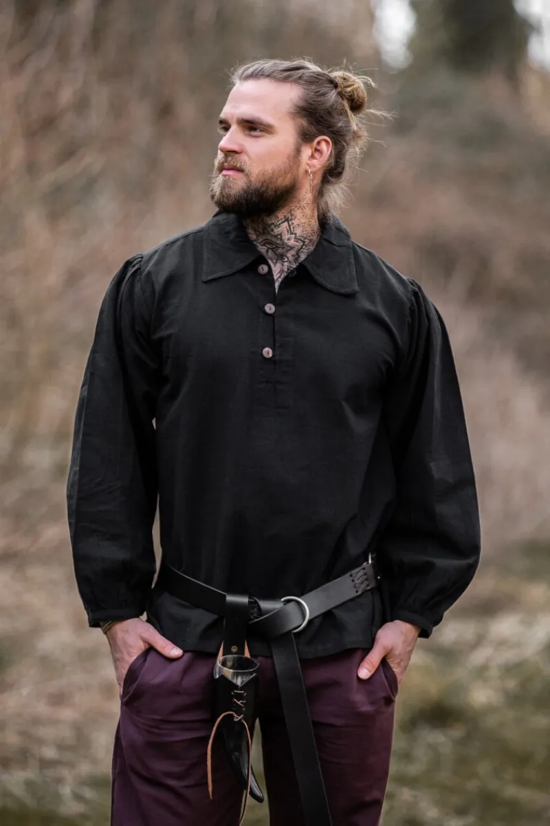 Hot Leonardo Carbone Mittelalterhemd "Ferdinand" Schwarz