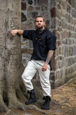 Online Leonardo Carbone Mittelalter-Hose mit Gummizug "Veit" Natur