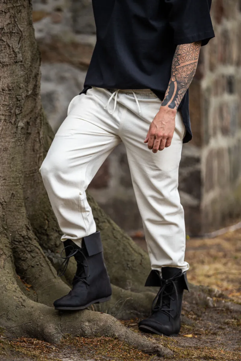 Online Leonardo Carbone Mittelalter-Hose mit Gummizug "Veit" Natur