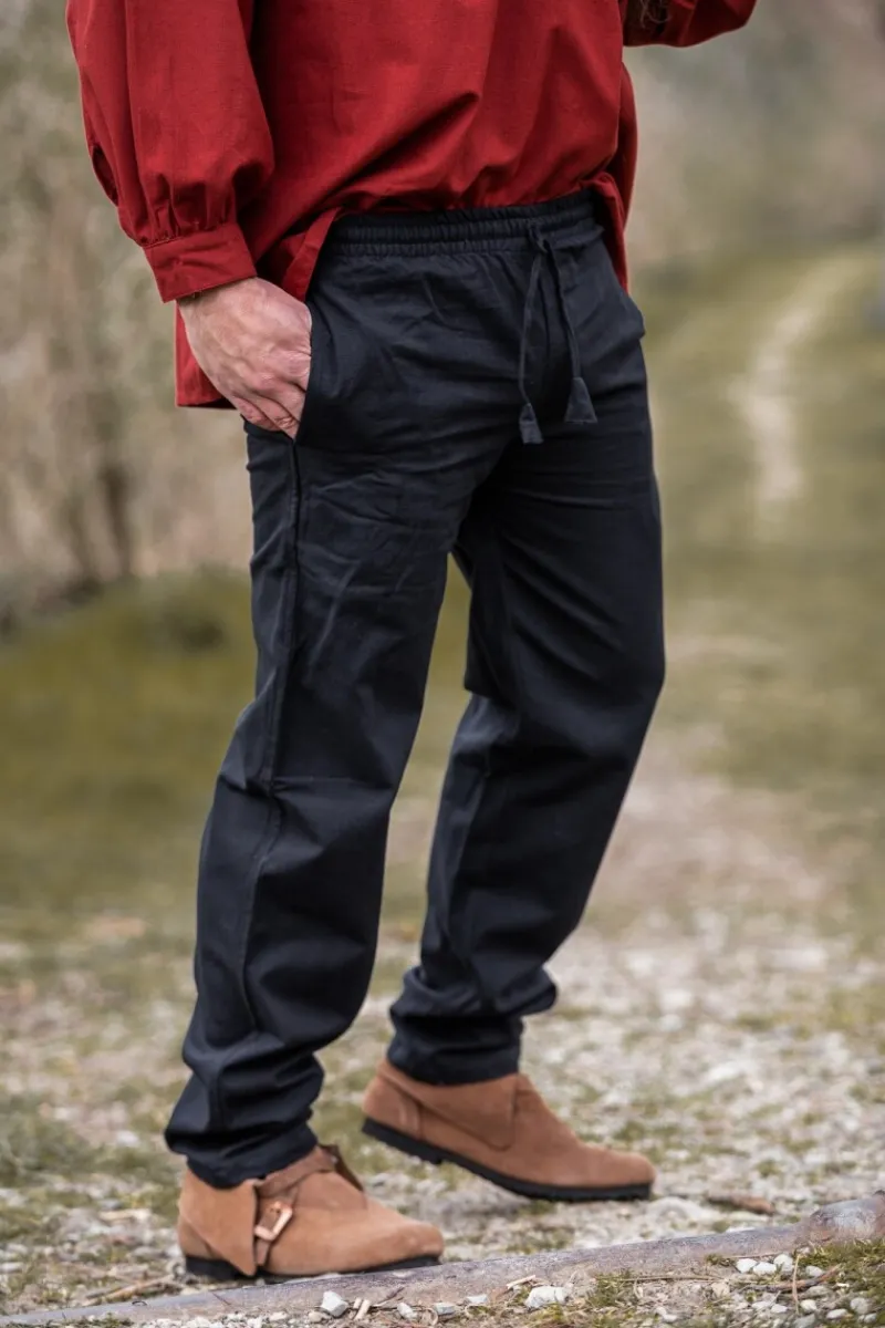 Clearance Leonardo Carbone Mittelalter-Hose mit Gummizug "Veit" Schwarz
