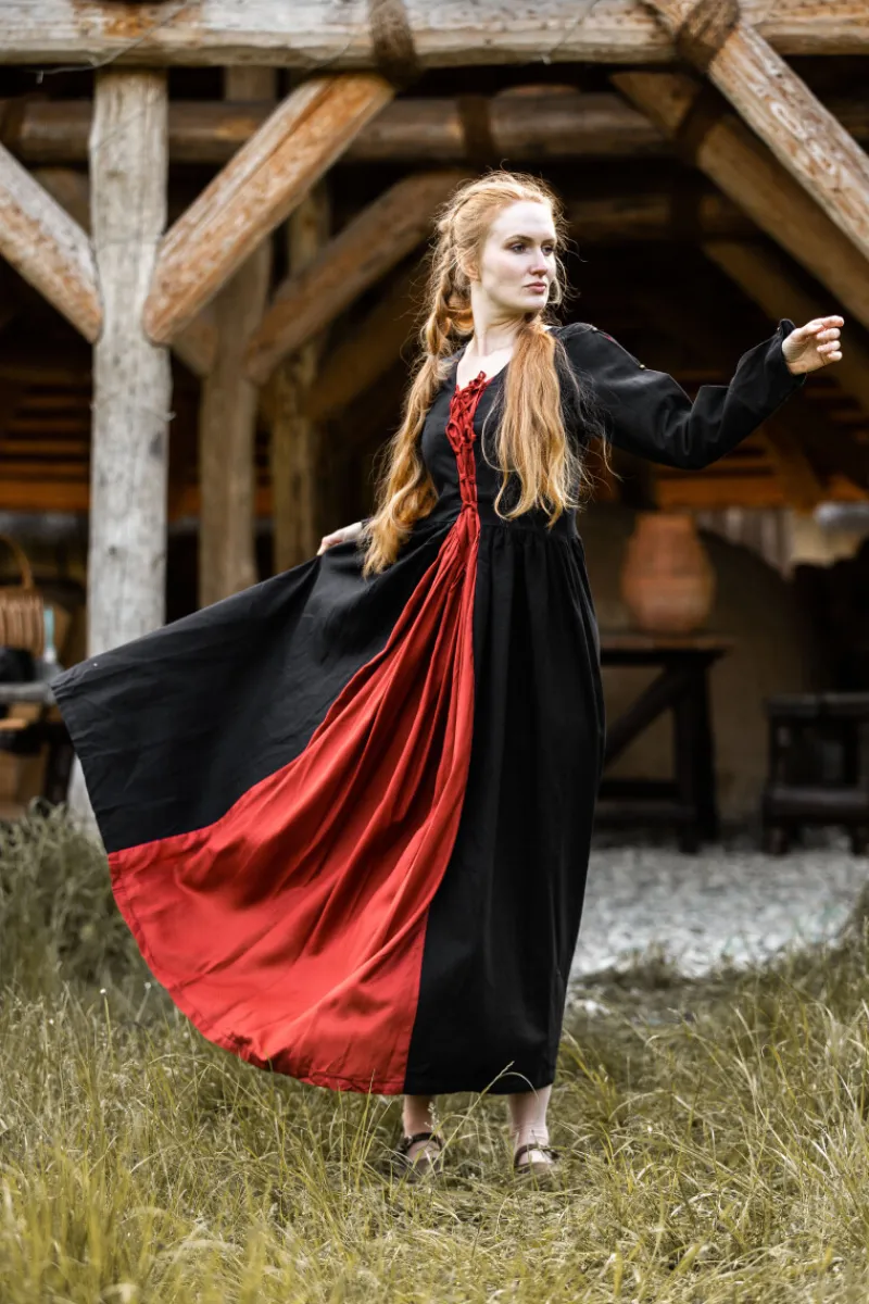 New Leonardo Carbone Mittelalterkleid "Medusa" Schwarz/Rot