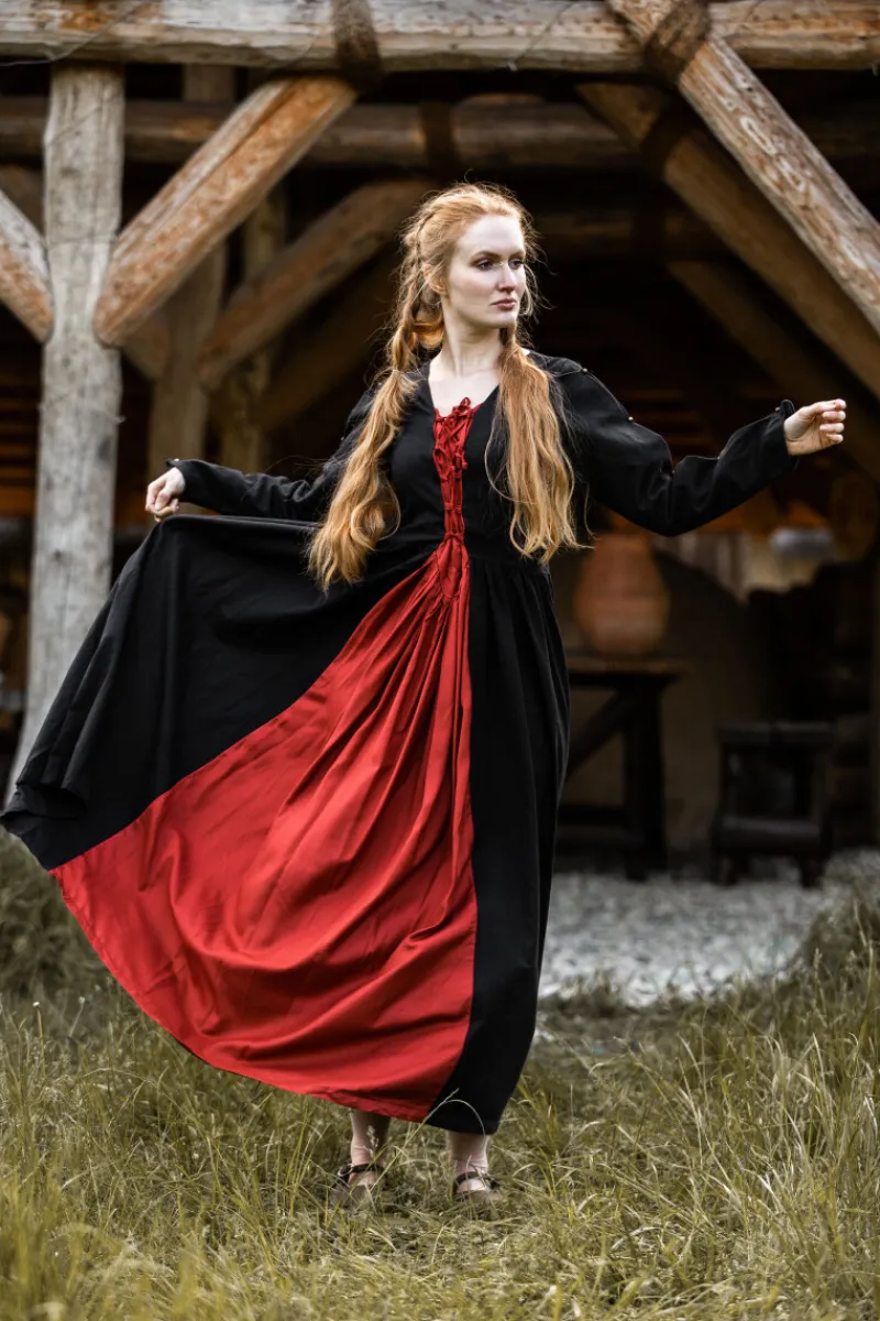 New Leonardo Carbone Mittelalterkleid "Medusa" Schwarz/Rot