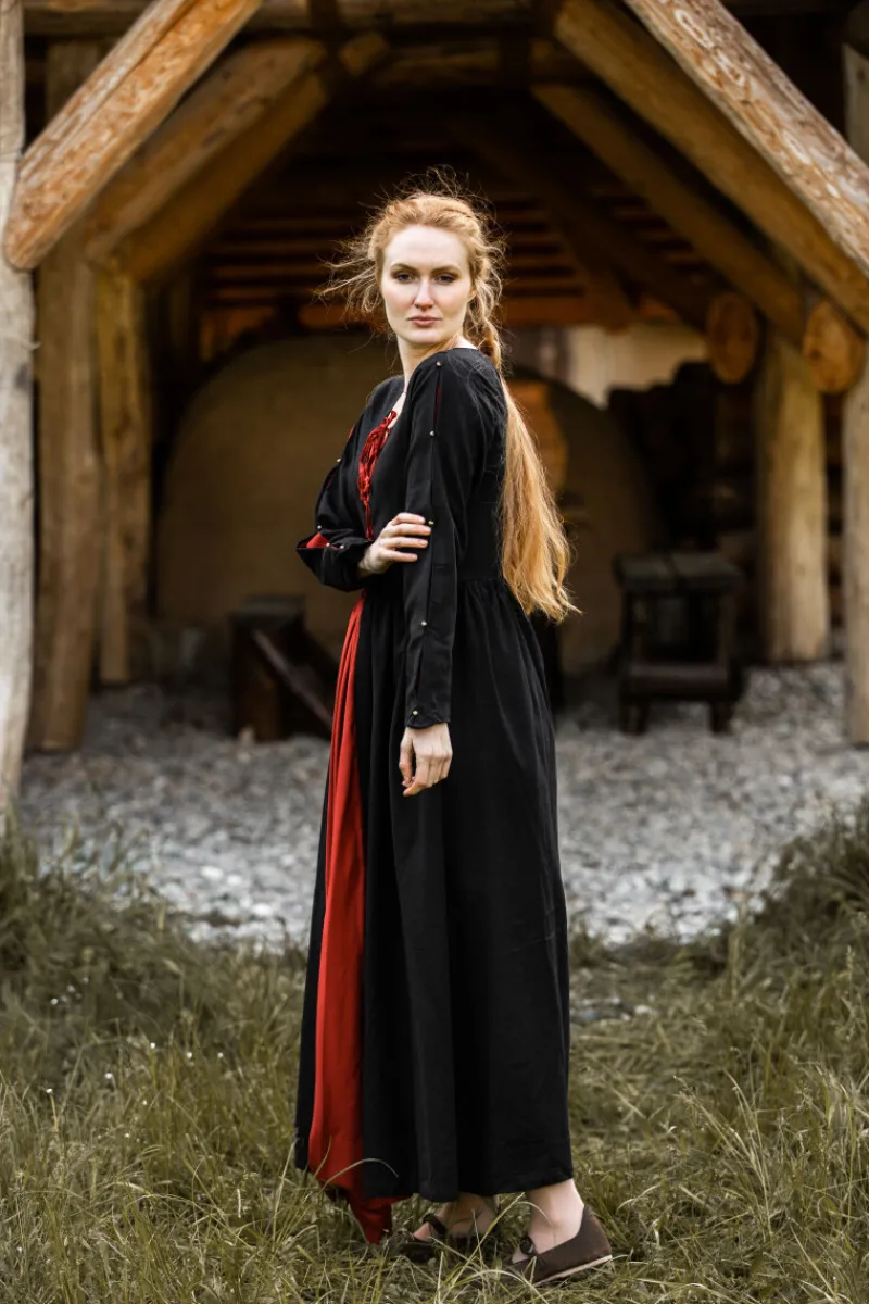 New Leonardo Carbone Mittelalterkleid "Medusa" Schwarz/Rot