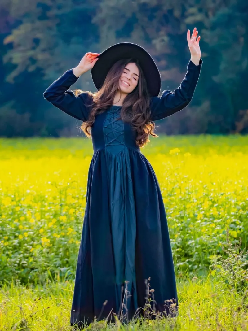Online Leonardo Carbone Mittelalterkleid "Medusa" Schwarz/Blau