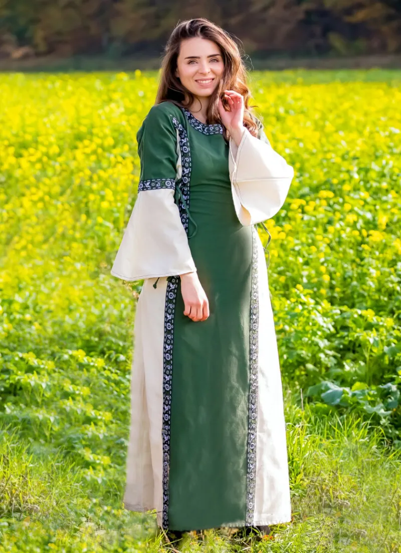 Cheap Leonardo Carbone Mittelalterkleid mit Bordüre "Sophie" Grün/Natur