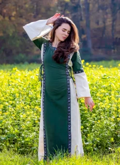 Cheap Leonardo Carbone Mittelalterkleid mit Bordüre "Sophie" Grün/Natur