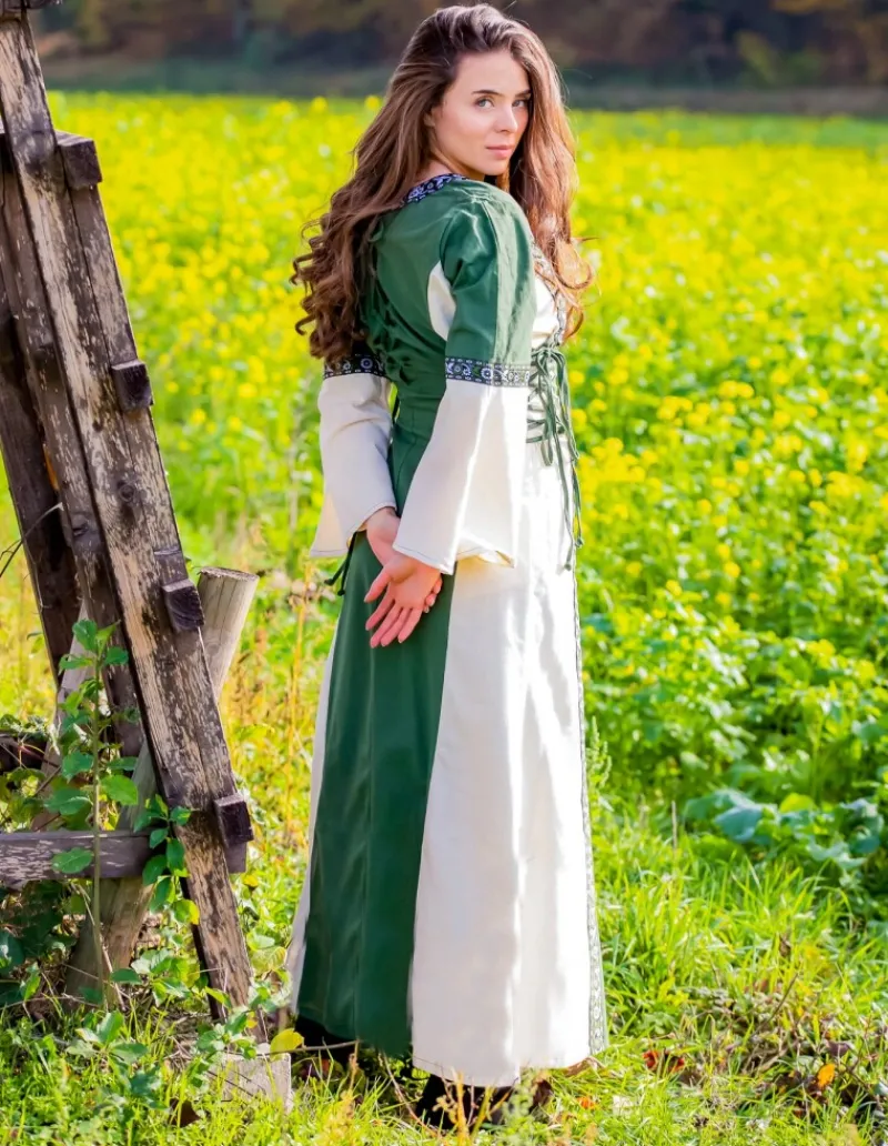 Cheap Leonardo Carbone Mittelalterkleid mit Bordüre "Sophie" Grün/Natur