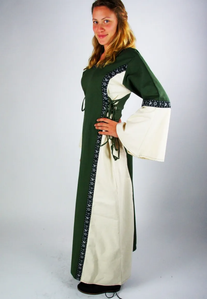 Cheap Leonardo Carbone Mittelalterkleid mit Bordüre "Sophie" Grün/Natur