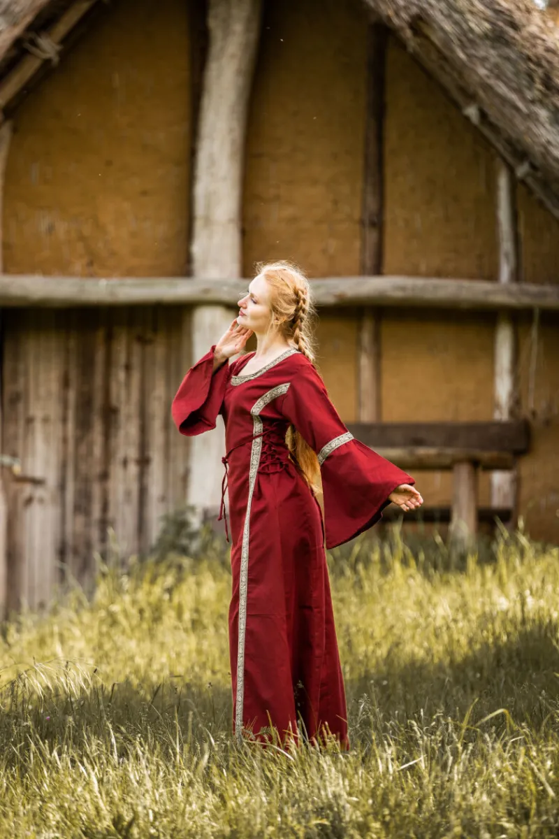 Store Leonardo Carbone Mittelalterkleid mit Bordüre "Sophie" Rot